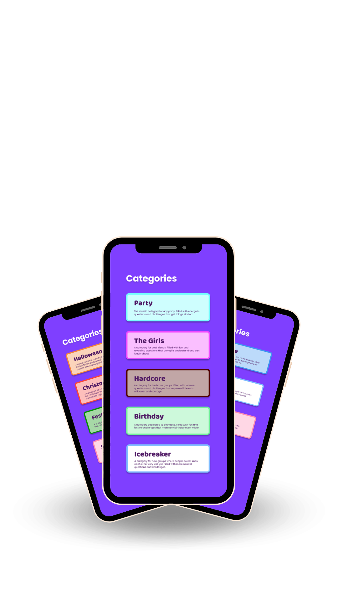 Selection of categories